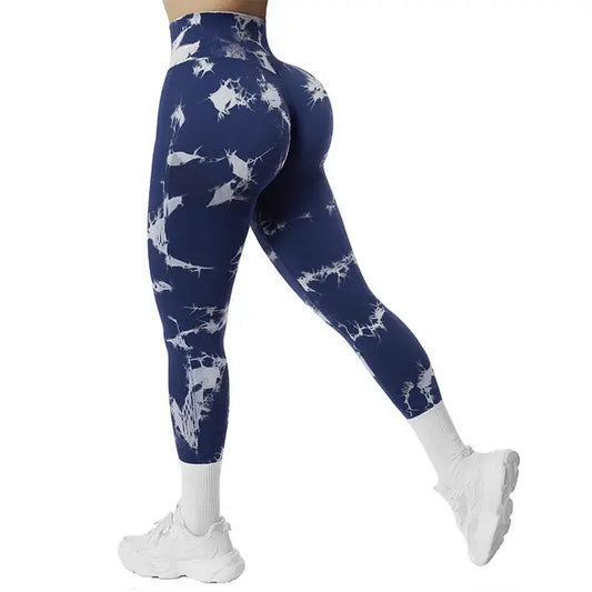 Seamless Scrunch Gym Leggings | Tie Dye Effect