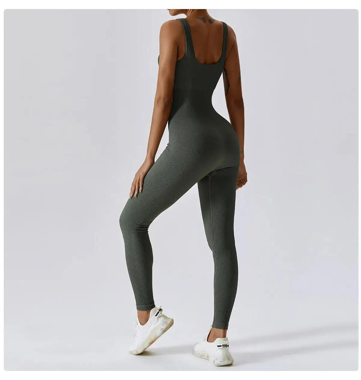 Sleeveless Active Gym Jumpsuit | Wide Strap Seamless