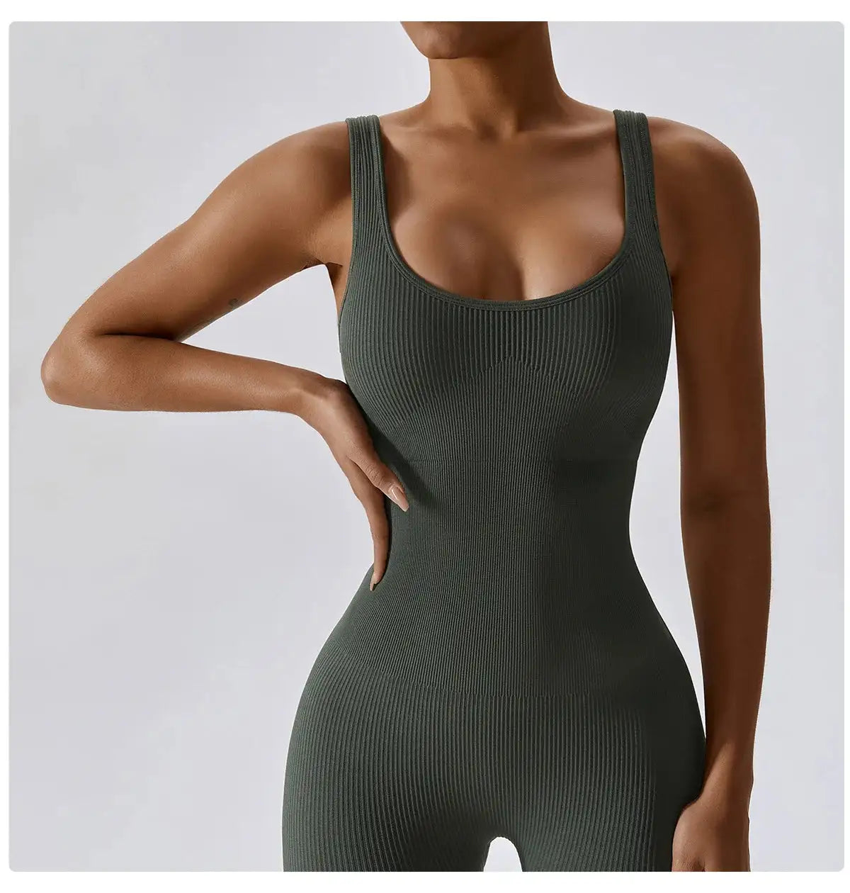 Sleeveless Active Gym Jumpsuit | Wide Strap Seamless