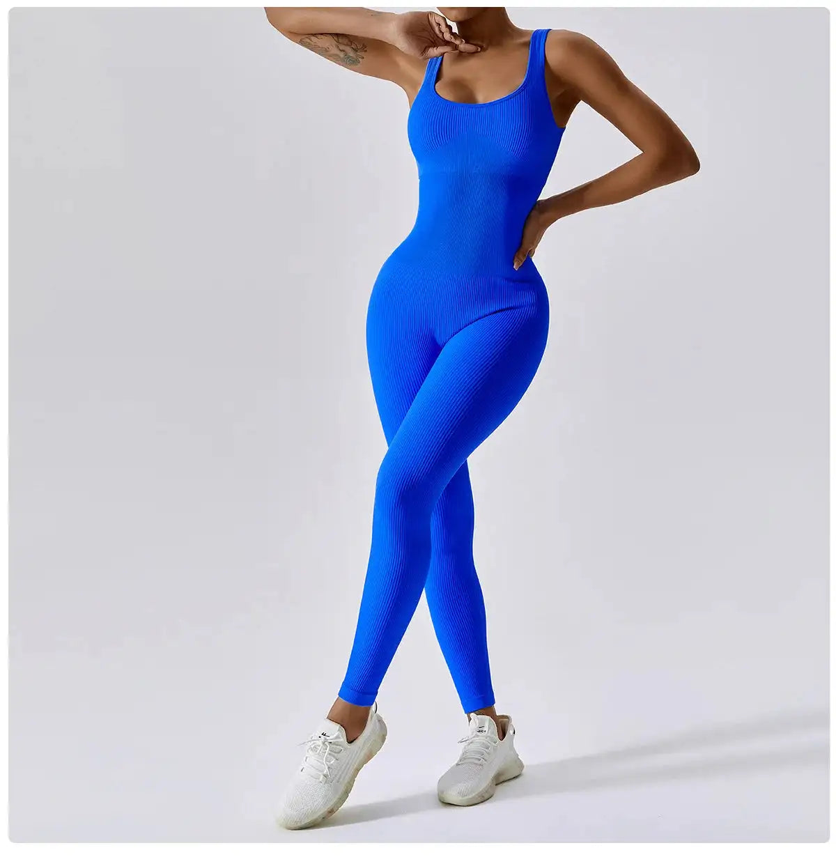 Sleeveless Active Gym Jumpsuit | Wide Strap Seamless