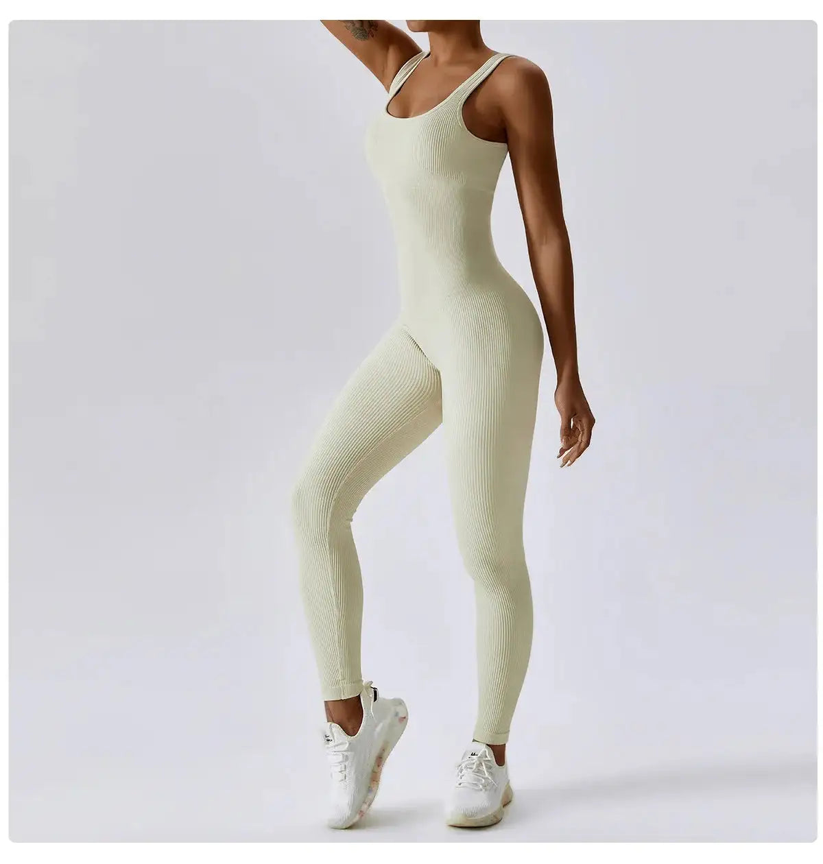 Sleeveless Active Gym Jumpsuit | Wide Strap Seamless