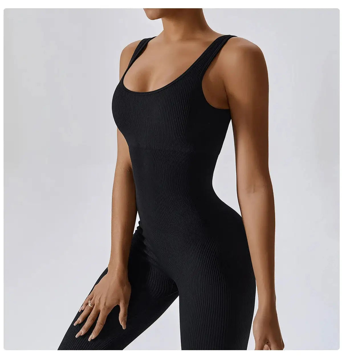 Sleeveless Active Gym Jumpsuit | Wide Strap Seamless