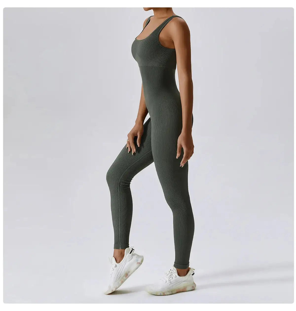 Sleeveless Active Gym Jumpsuit | Wide Strap Seamless