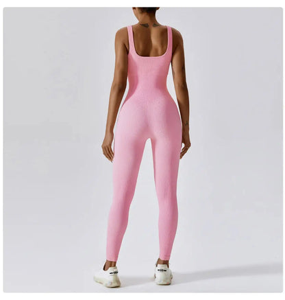 Sleeveless Active Gym Jumpsuit | Wide Strap Seamless