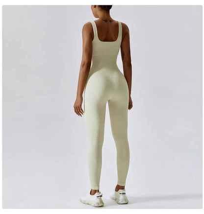 Sleeveless Active Gym Jumpsuit | Wide Strap Seamless