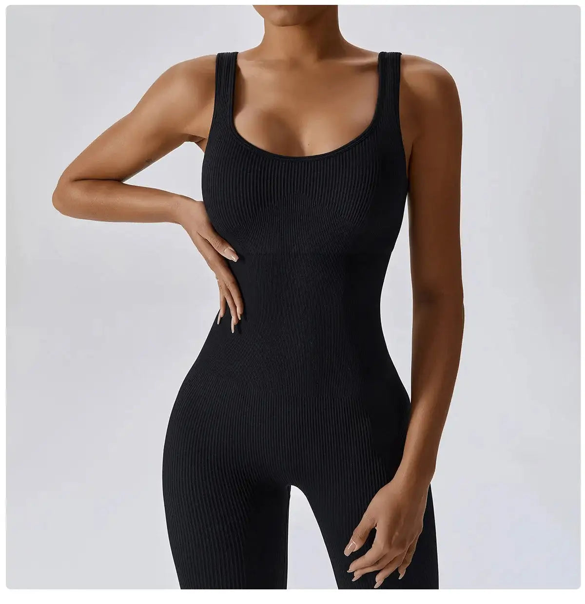 Sleeveless Active Gym Jumpsuit | Wide Strap Seamless