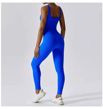 Sleeveless Active Gym Jumpsuit | Wide Strap Seamless